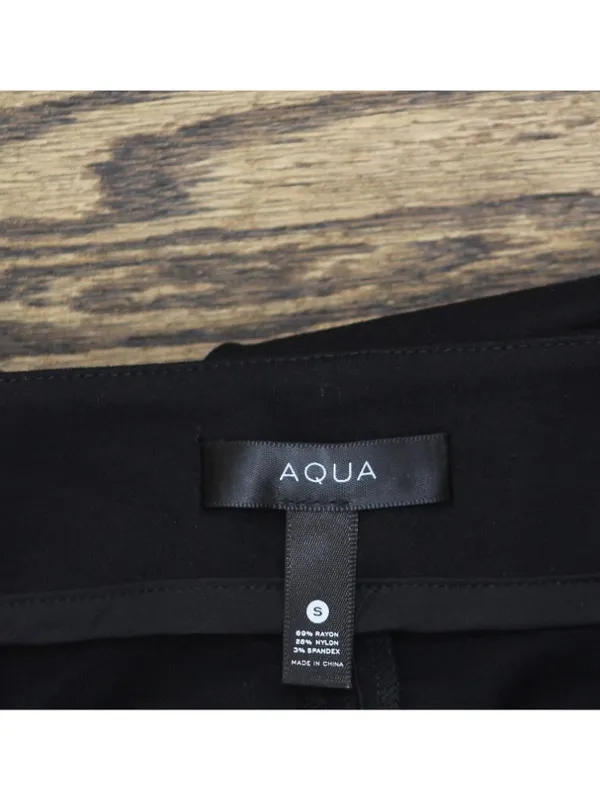 NWT Aqua Pleated Ponte Flare Pants AQ-PA4289 Black S - Image 4
