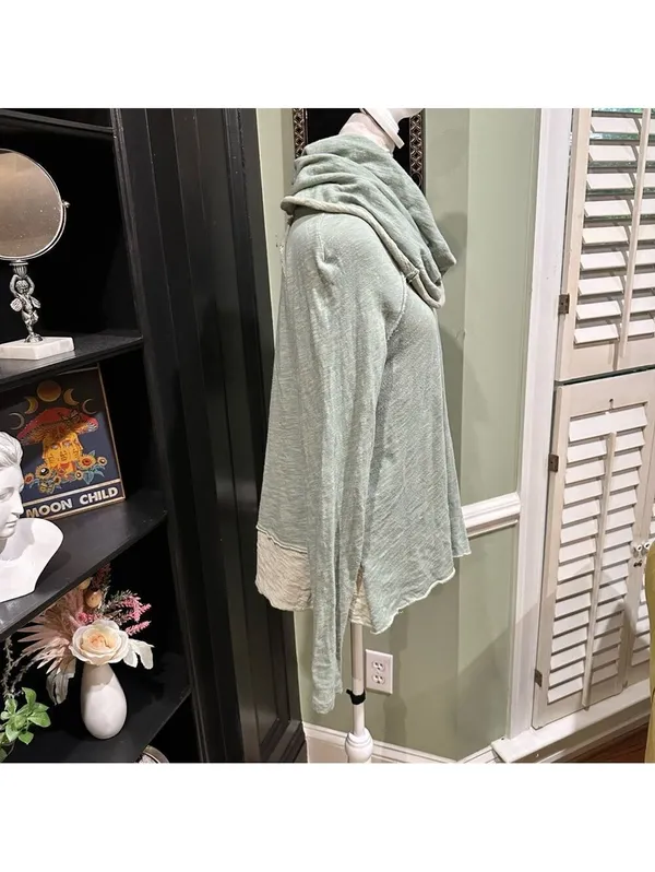 Free People Beach Moss Green Cowl Neck Pullover Size XS/S - Image 6