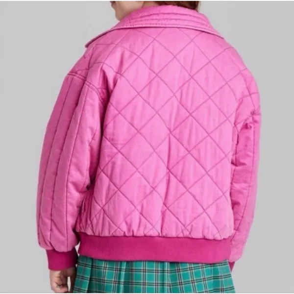 Wild Fable Women's Oversized Woven Quilted Bomber Jacket Size Small - Image 2