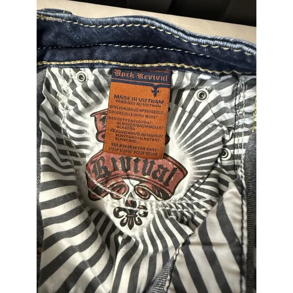 Rock Revival Jeans Womens 27 Effie Boot Cut Low Rise Rhinestone Flap Pockets - Image 14