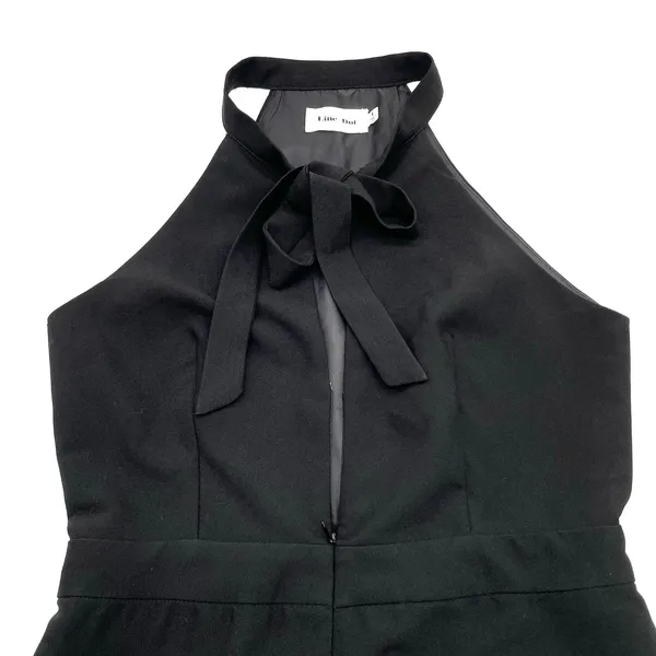 Line + Dot Freya Jumpsuit Halter Tie Wide Flare‎ Leg Black Sleeveless Women's L - Image 5