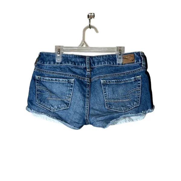 Vintage‎ Y2K American Eagle Gold Star Jean Shorts Size 4 - Image 4