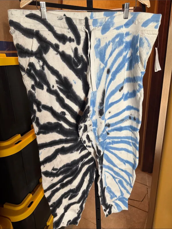 Style & Co Blue Black Tie Dye Waffle Knit Lounge Set XXL NWT Oversized Hoodie - Image 6