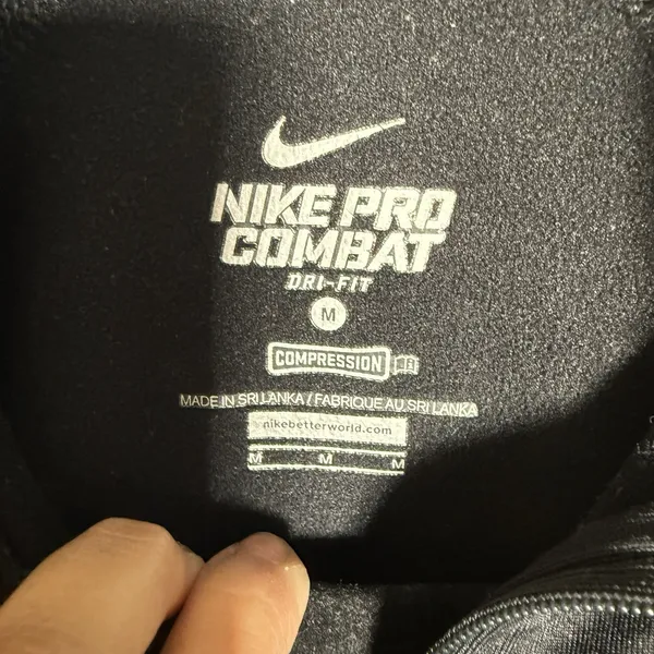 Nike Pro Combat 1/4 Zip Pullover Women's Medium Black "Live Strong" - Image 3