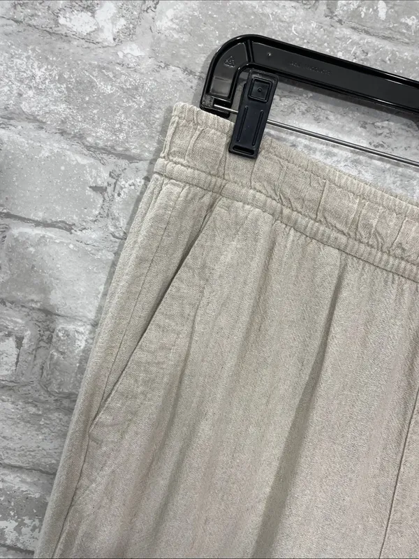 Old Navy High Rise Wide-Leg Linen Pull-On Pants in Light Beige - Image 2