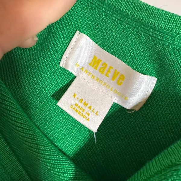 NWT Maeve Ribbed One-shoulder‎ Sweater Tank In Greenx XS - Image 4
