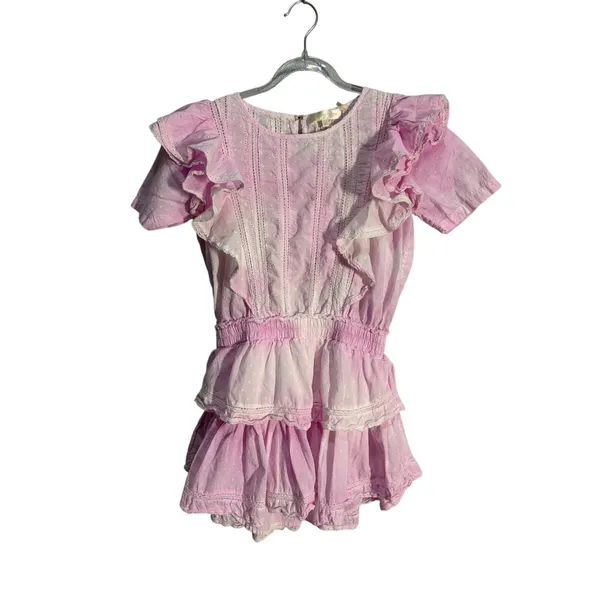 LoveShackFancy Natasha Heritage Mini Dress Pink Sz P (00)Fairy Whimsy Boho - Image 2