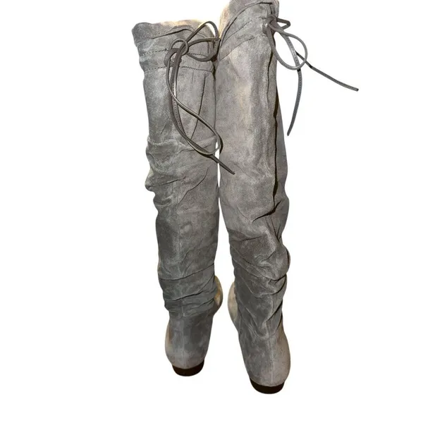 Enzo Angiolini Knee High Gray Suede Slouch Boots Size 8.5 - Image 10