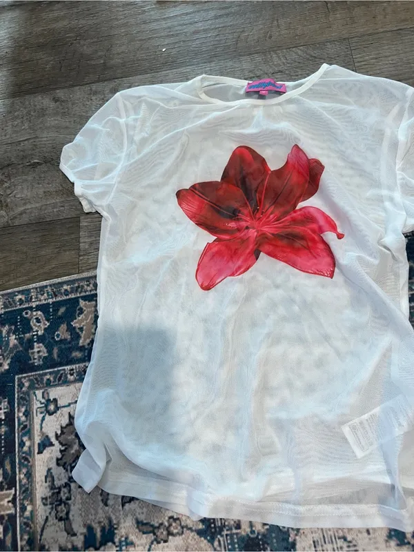 Edikted aloha sheer mesh tee size M - Image 5