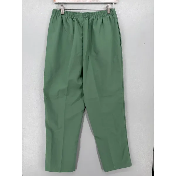 Alfred Dunner Adrian Delafield Womens Pant Set Sage Green Embroidered 2 Piece M - Image 7