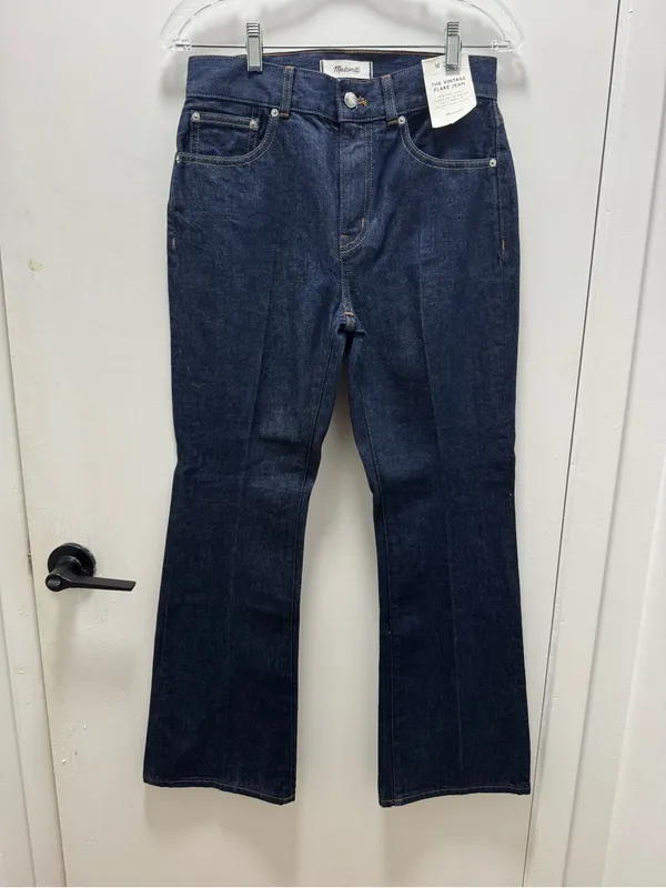 Madewell Women’s The Vintage Flare Jean NWT US 26 Petite Dark Wash Cotton - Image 3