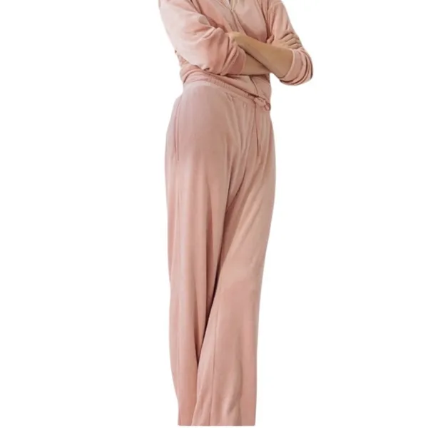 H&M Velour Peach Pullon Loungewear Sweatpants Xl - Image 2