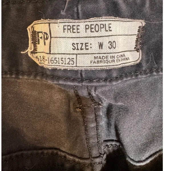 Free‎ People Black Straight Leg Jeans W30 Moto Ankle Zip Stretch Denim - Image 5