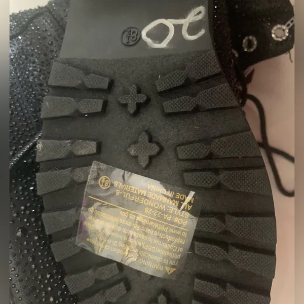 Combat Boots Black Size 8.5 - Image 3