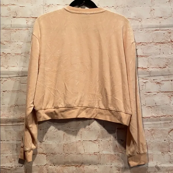 Nike Cropped Velour pink sweatshirt sz M Crew - Image 6