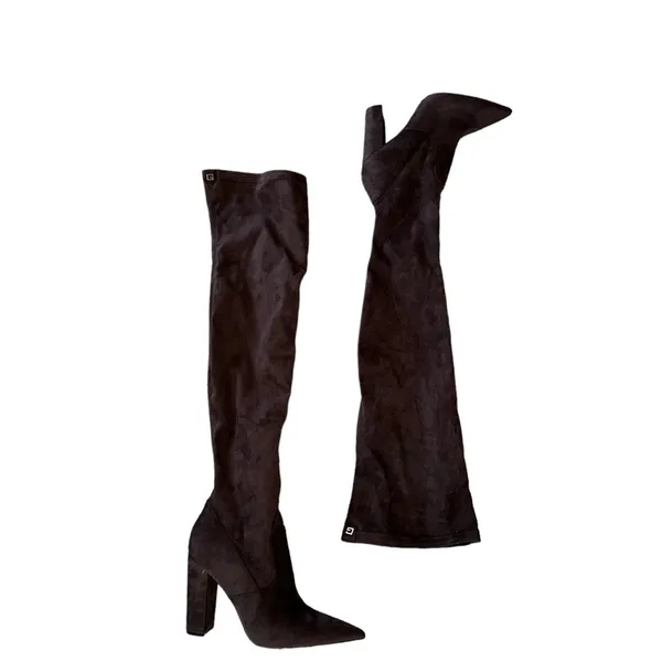 NEW GUESS Abetter Faux-Suede Over-the-Knee Boots Chlorate Brown 9.5 - Image 7
