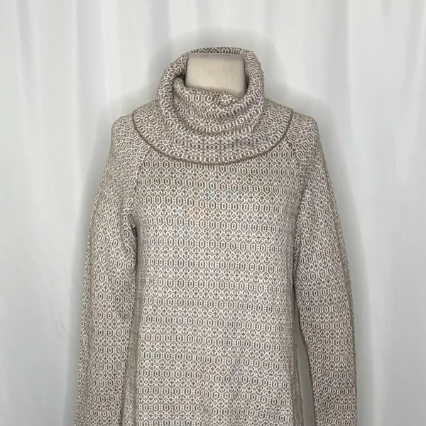 TOMMY BAHAMA Wool Blend Cowl Neck Sweater‎ Coastal Geometric Raglan Knit Small - Image 3