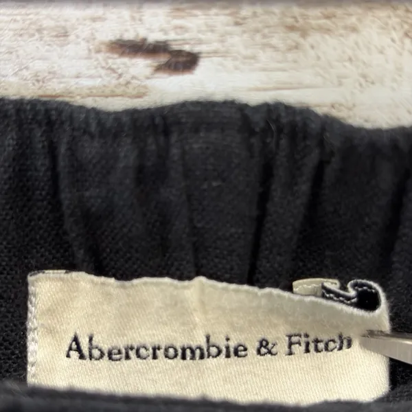 NWT Abercrombie‎ & Fitch Womens M (Long) Pants Black Wide Leg Linen Blend NEW - Image 6