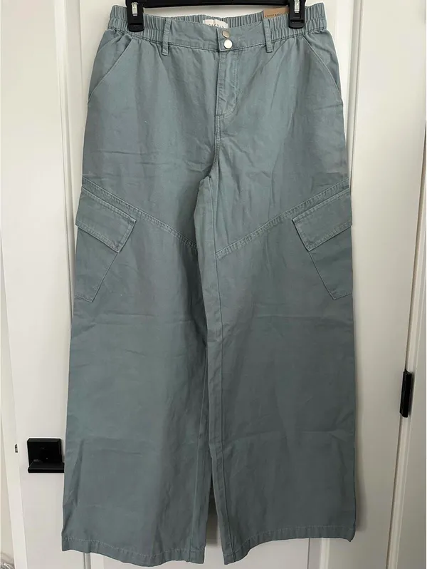 Pacsun Blue E-Waist Low Rise Baggy Cargo Pants NWT Arona Medium - Image 5