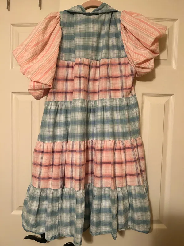Entro Dress Plaid Babydoll blue pink - Image 2