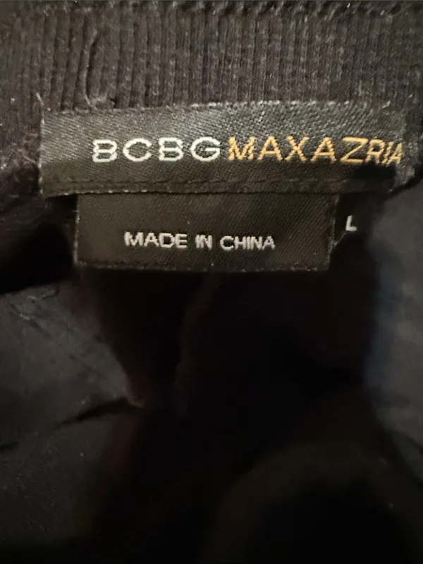 BCBG‎ MaxAzria Vintage Y2K Black Bling Flare Leg Sweatpants Size Large Low Rise - Image 2