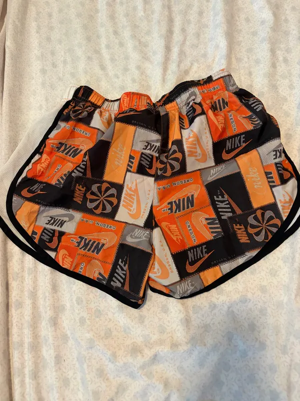 nike womens orange and black athletic shorts - Image 6