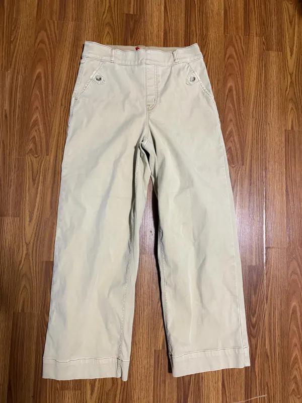 Spanx Stretch Twill High Rise Cropped Wide Leg Pant Size Medium. - Image 2
