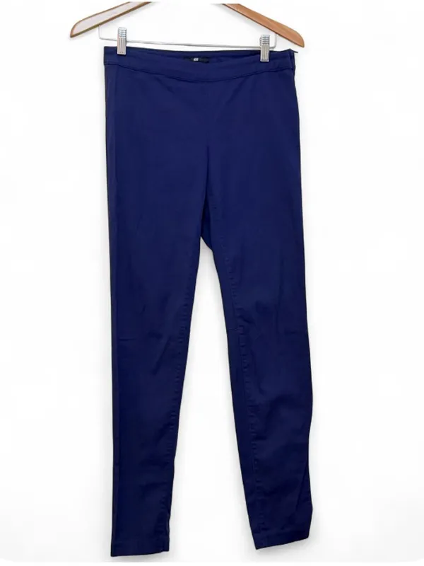 H&M Women’s Navy High Rise Side Zip Stretch Skinny Ankle Pants size 6 - Image 6