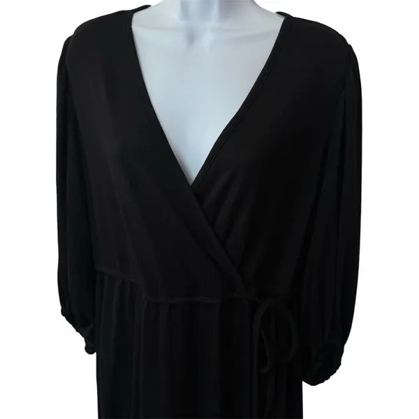 NEW Max Studio Tiered Little Black Dress Capsule Minimalist Dark‎ Romantic L - Image 3