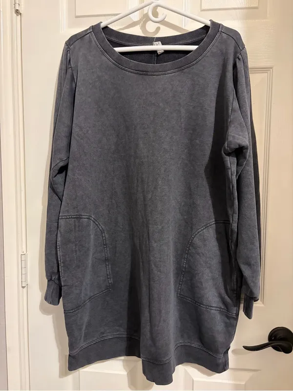 Anthropologie daily practice washed Black Tunic dress 1X - Image 3