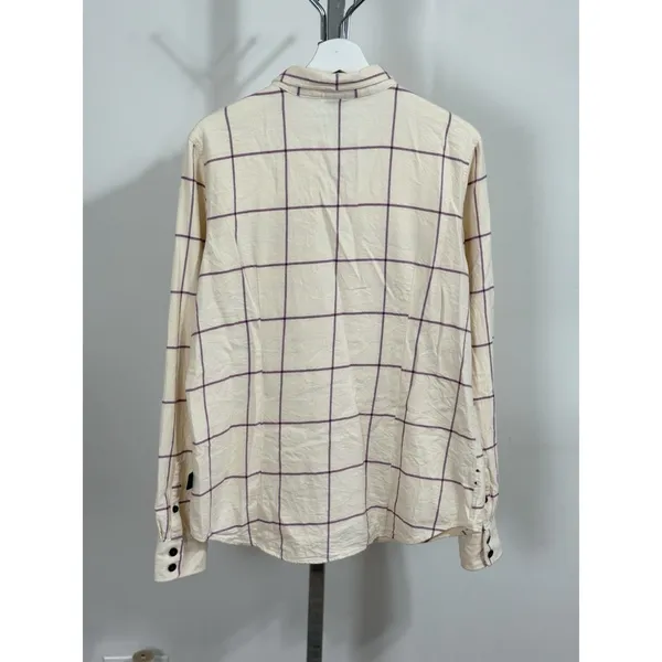 Patagonia Button Down Shirt Women's Flannel Plaid Long Sleeve Casual Size L - Image 6