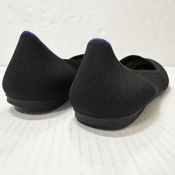 Rothys The Flat Ballet Flat Shoes Womens Size 9 Black Knit Slip On Comfort - Image 4