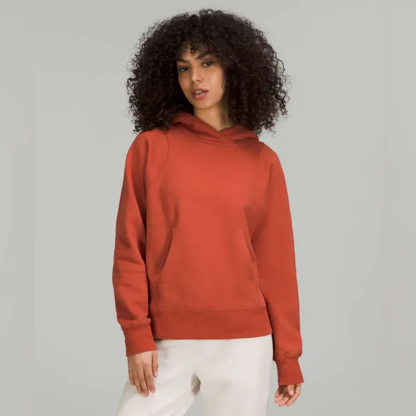 LULULEMON Loungeful Hoodie Sweatshirt Pullover Fleece in Red Rock Size 6 - Image 2