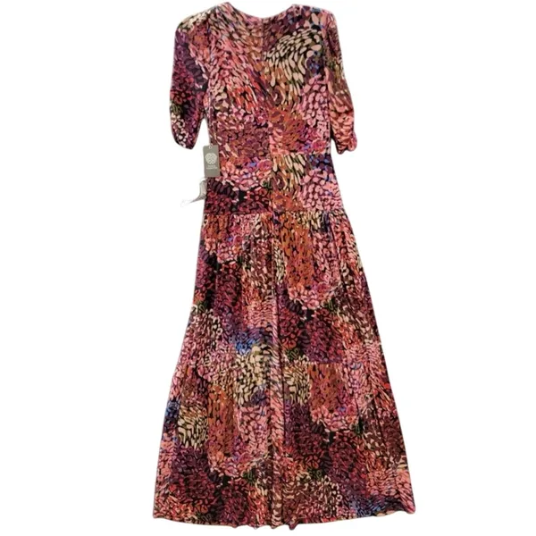 Vince Camuto V-Neck Shirred Maxi Dress in Purple / Multicolor Size 20W MSRP $179 - Image 6