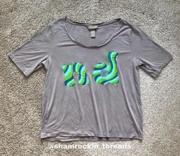 University of notre dame green blue swirl ND shirt - Image 2