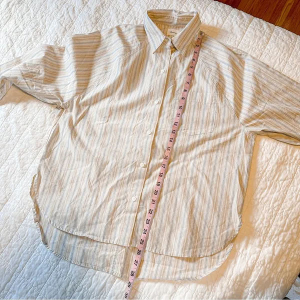 Wilfred x Aritzia Boyfriend Poplin Button Down Shirt XS NEW - Image 12