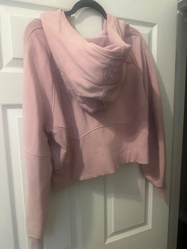 Pink Lululemon Scuba Hoodie Cropped - Image 2