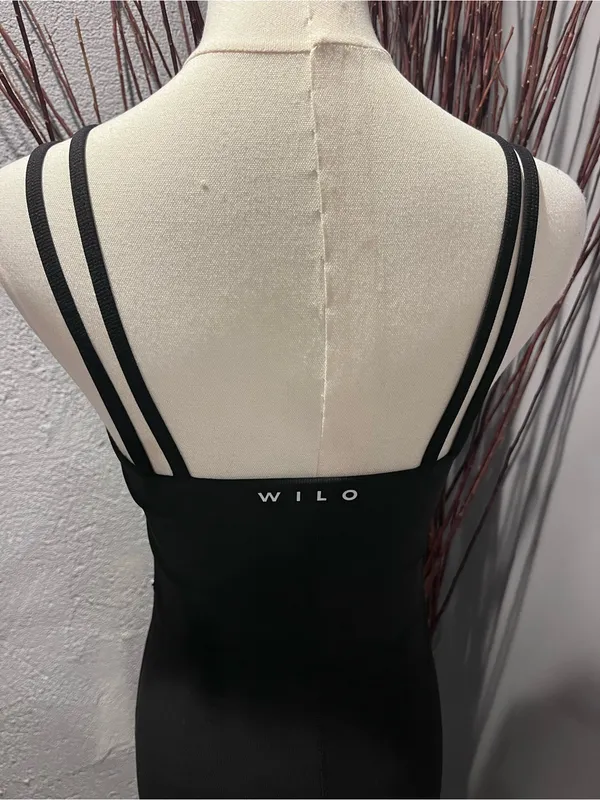 🌺WILO BLACK RIBBED FLARE ATHLETIC JUMPSUIT SIZE SMALL🌺 - Image 4