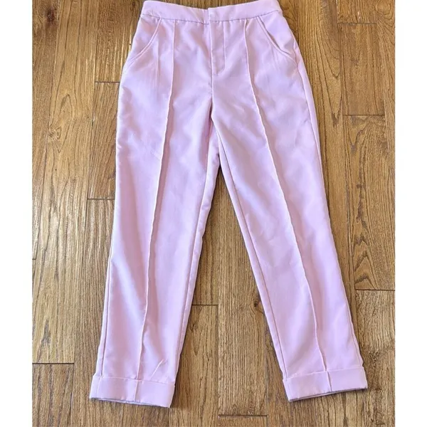 Anthropologie Maeve pink seam front trouser pant 4 - Image 13