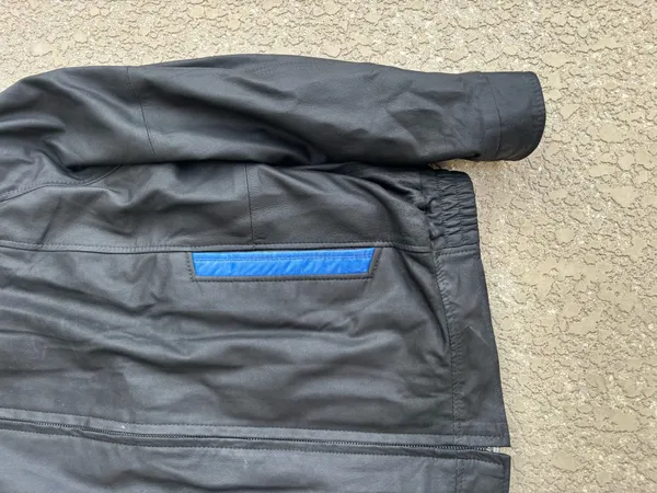 Remy Men's Lambskin Leather Bomber Jacket Black Blue Trim Sz 38 Small - Image 4