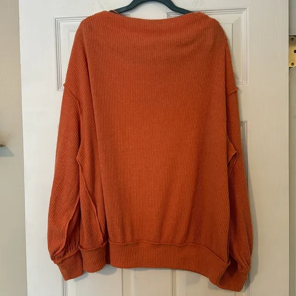 We the Free oversized ribbed orange top - Image 3