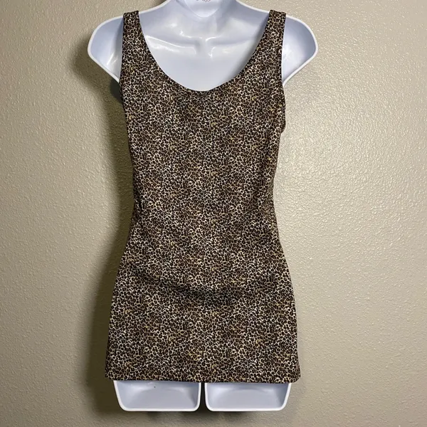Buckle Y2K Cheetah Print Tank Medium 2000s Bratz Summer‎ Casual Versatile Funky - Image 2