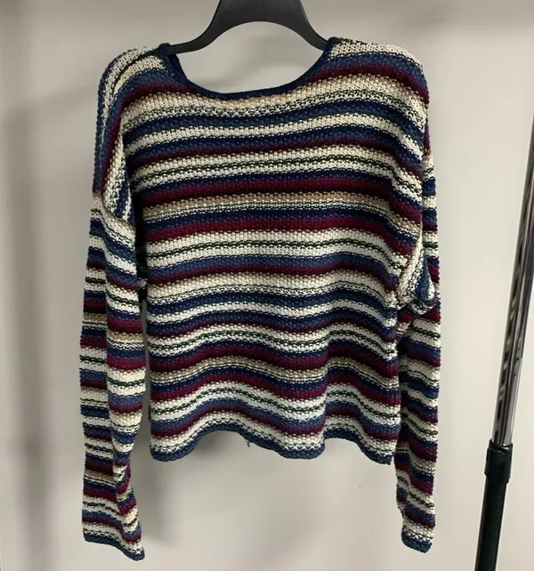 Vintage County Seat Crop Striped Sweater Size L - Image 5