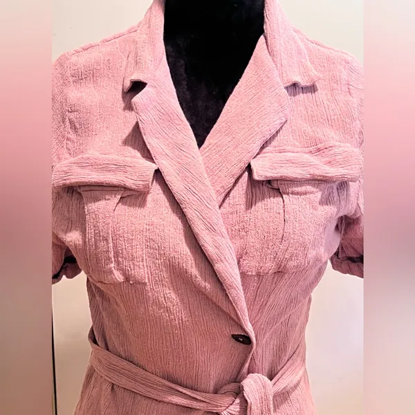 ZARA Free People‎ Clementine Endless Summer Textured Wrap Mini Dress Purple Ash Small - Image 5