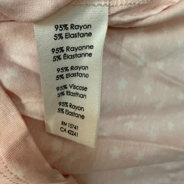 P.J. Salvage Pink Lace Cami XL Star Print Pajama Sleep Tank NWT - Image 5
