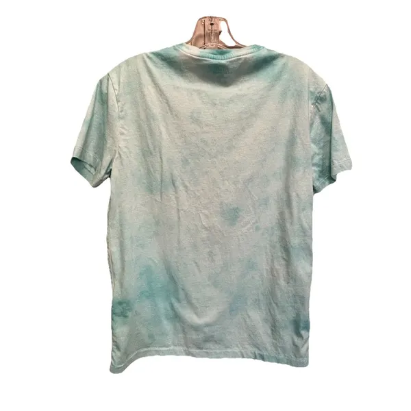 Polo Ralph Lauren TShirt Women's Logo‎ V Neck Size Small Tie Dye Turq/White - Image 4
