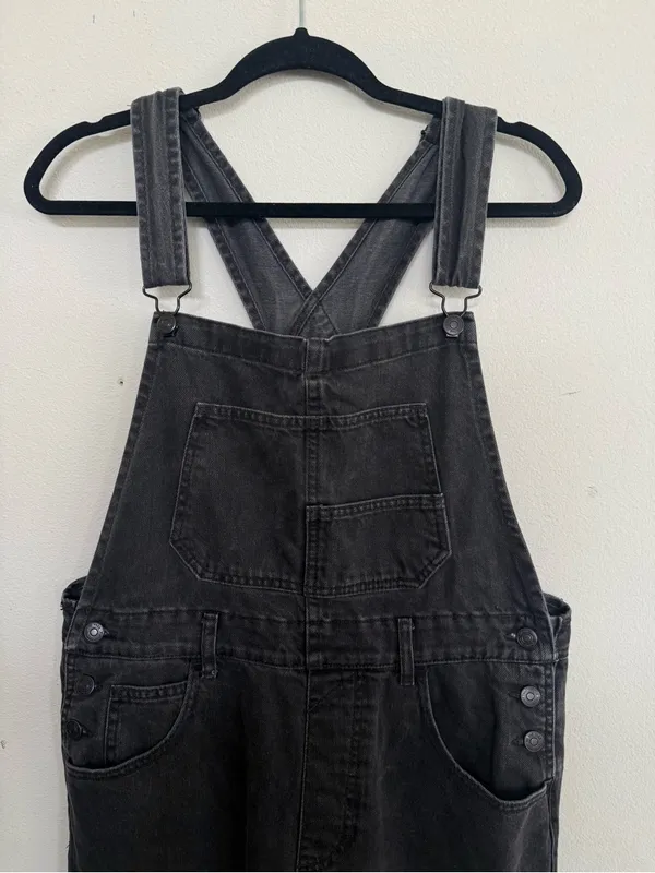 Free People We the Free Washed Black Overalls size Medium - Image 2