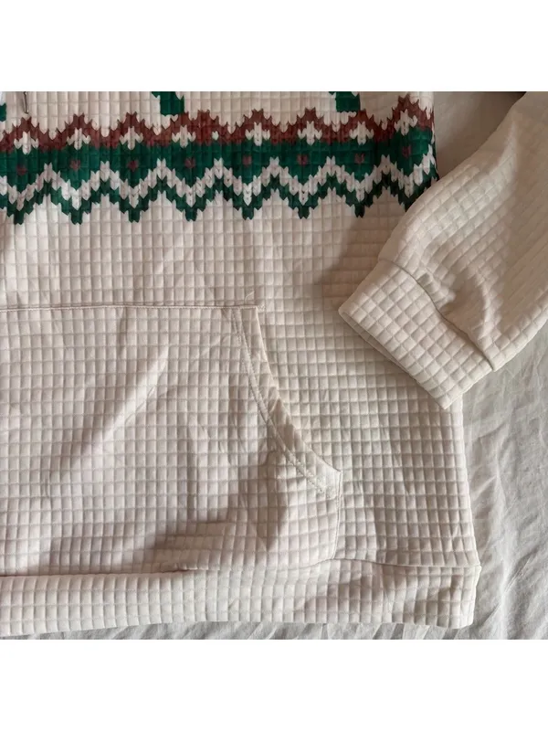 Women’s Cream and Green Shamrock Pullover Crewneck Long Sleeve Top Size XL - Image 3