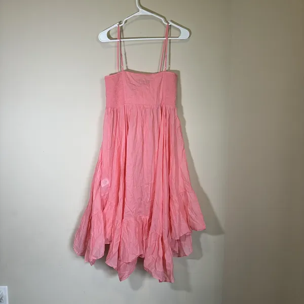 J. Crew Cotton Voile Beach Dress, Bow‎ Front, Coral Pink CoverUp Medium BU441 - Image 7