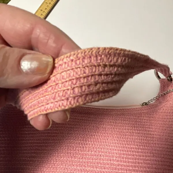 Betmar pink woven satchel or top handle bag. - Image 4